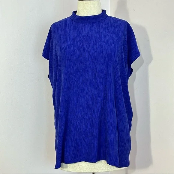 Eileen Fisher Tops Eileen Fisher Plisse Mock Neck Square Top S